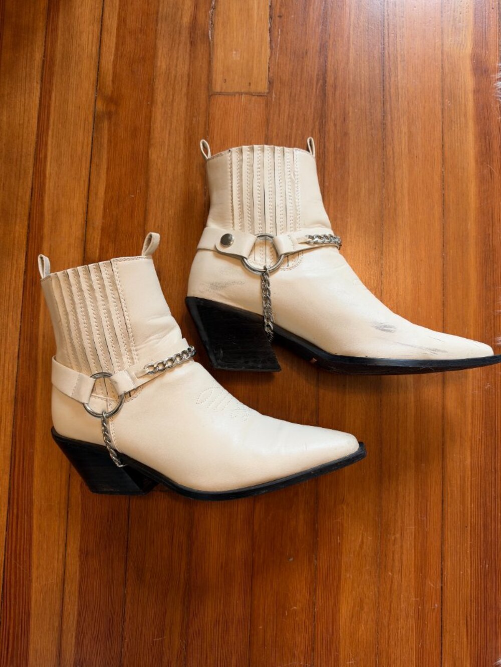 Billini Ellison Harness Western Bootie in bone, size 8